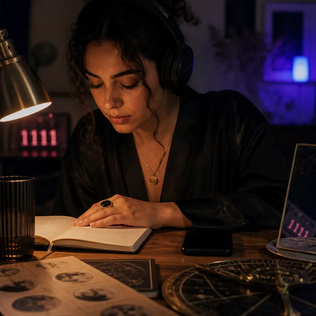 Person listening before writing in a notebook