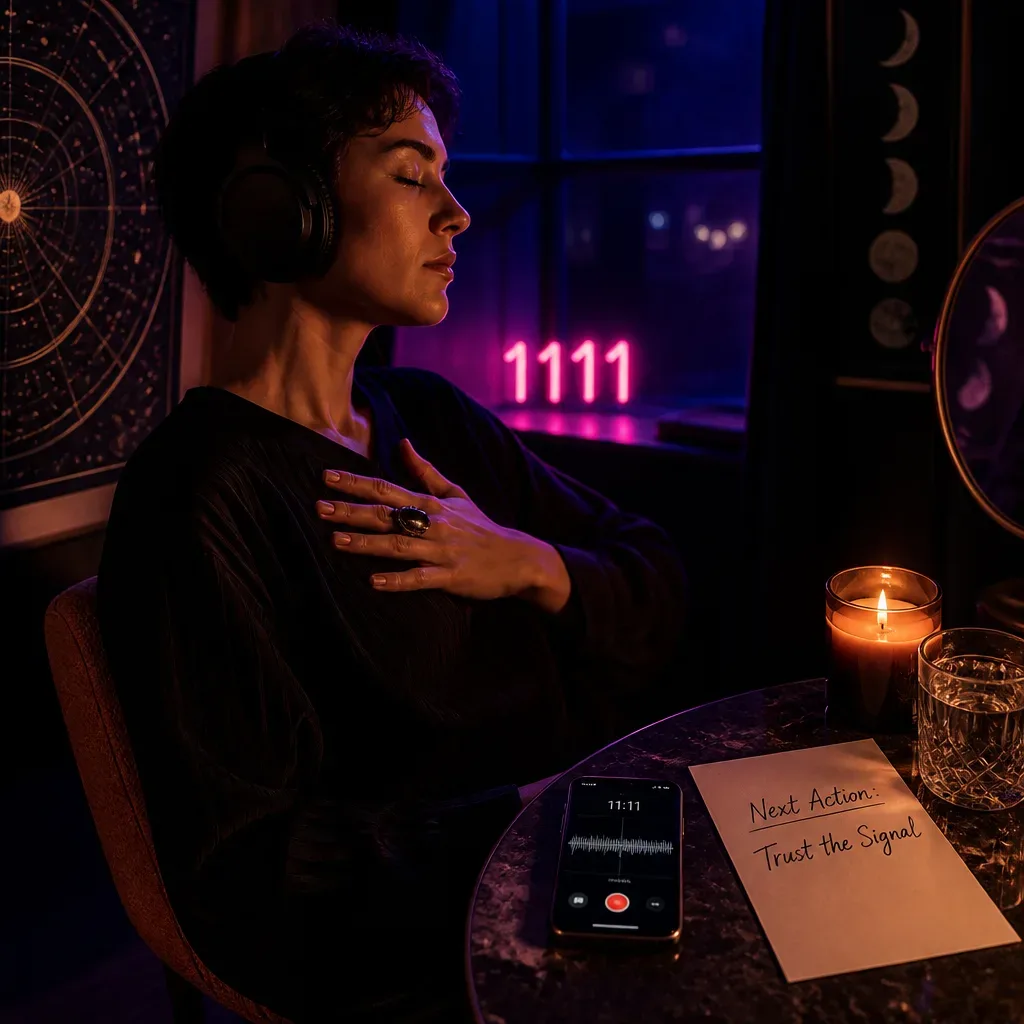 Person listening to Dream-Self audio after birthday ritual