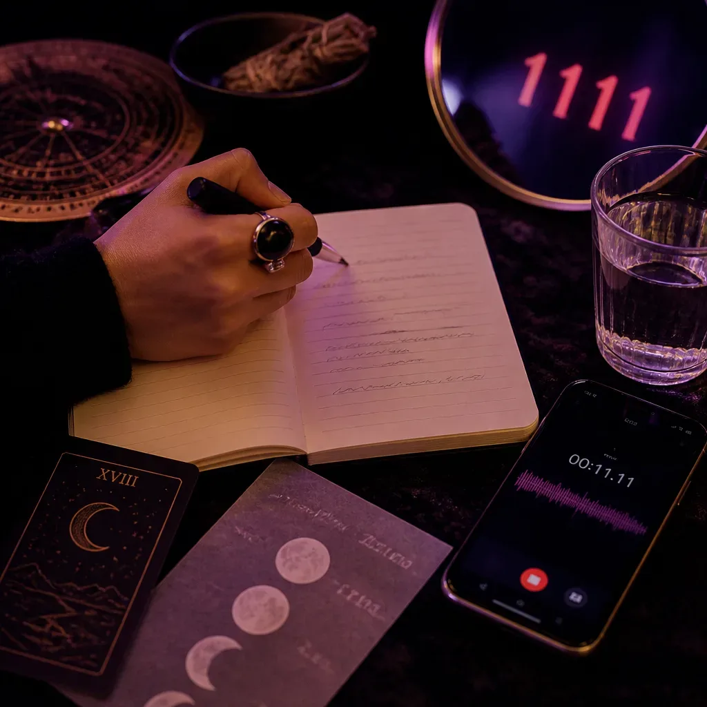 Hand writing believable affirmations beside a phone