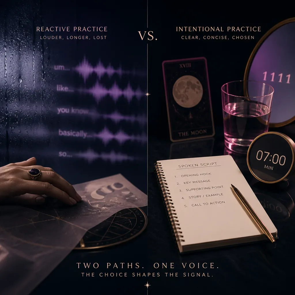 Hidden audio compared with clear spoken practice
