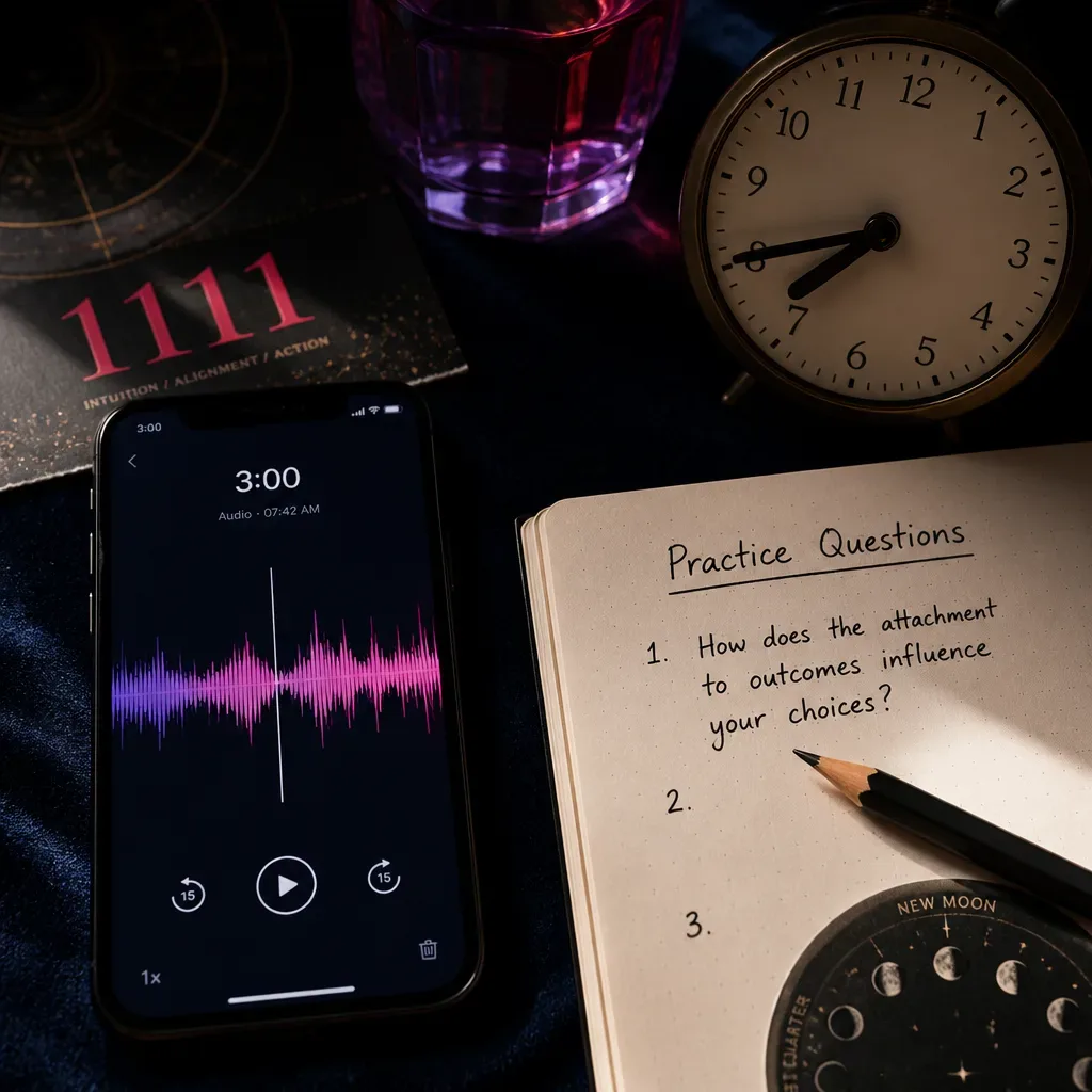 Segnale audio sul telefono accanto a domande di pratica aperte