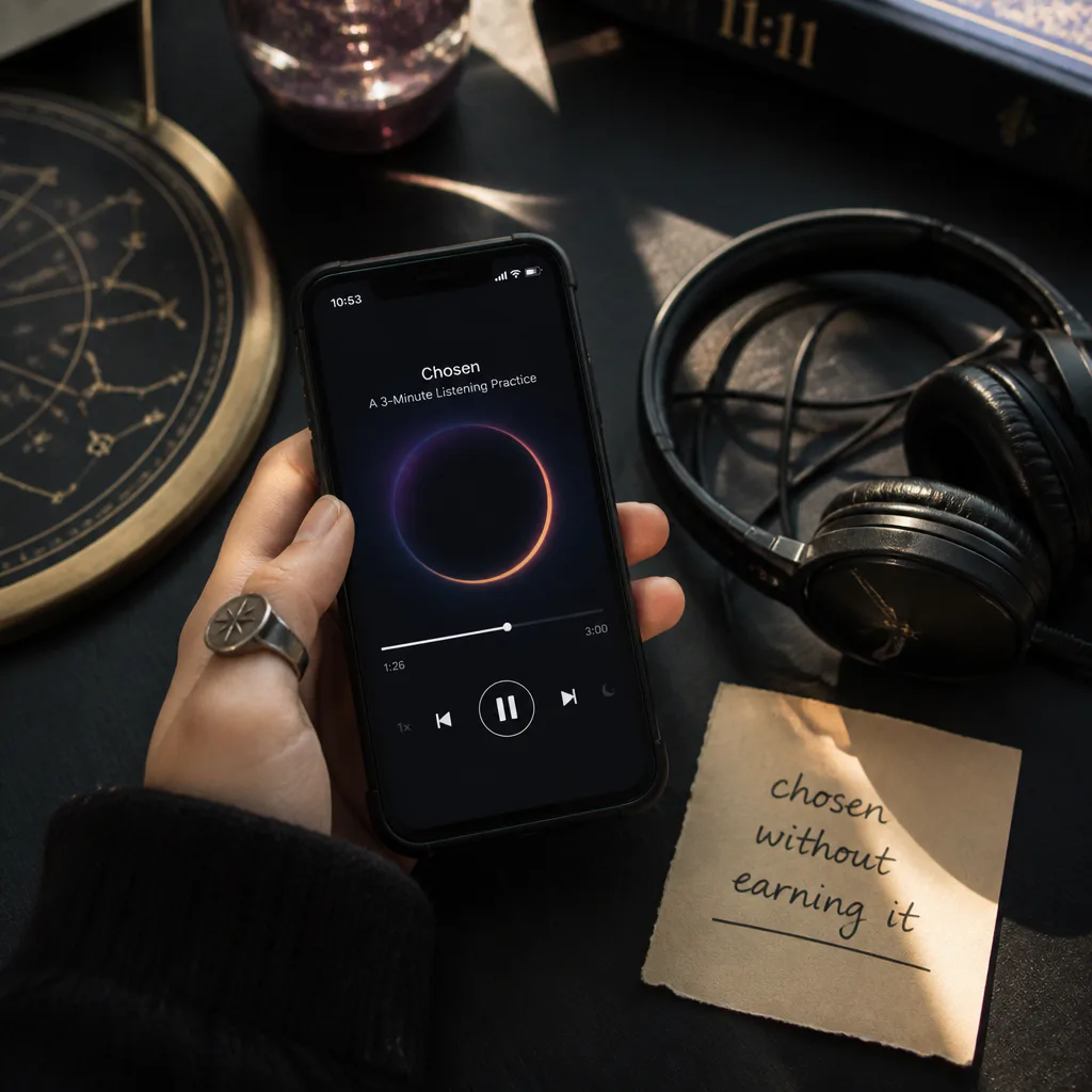 Phone playing audio beside a handwritten friendship note