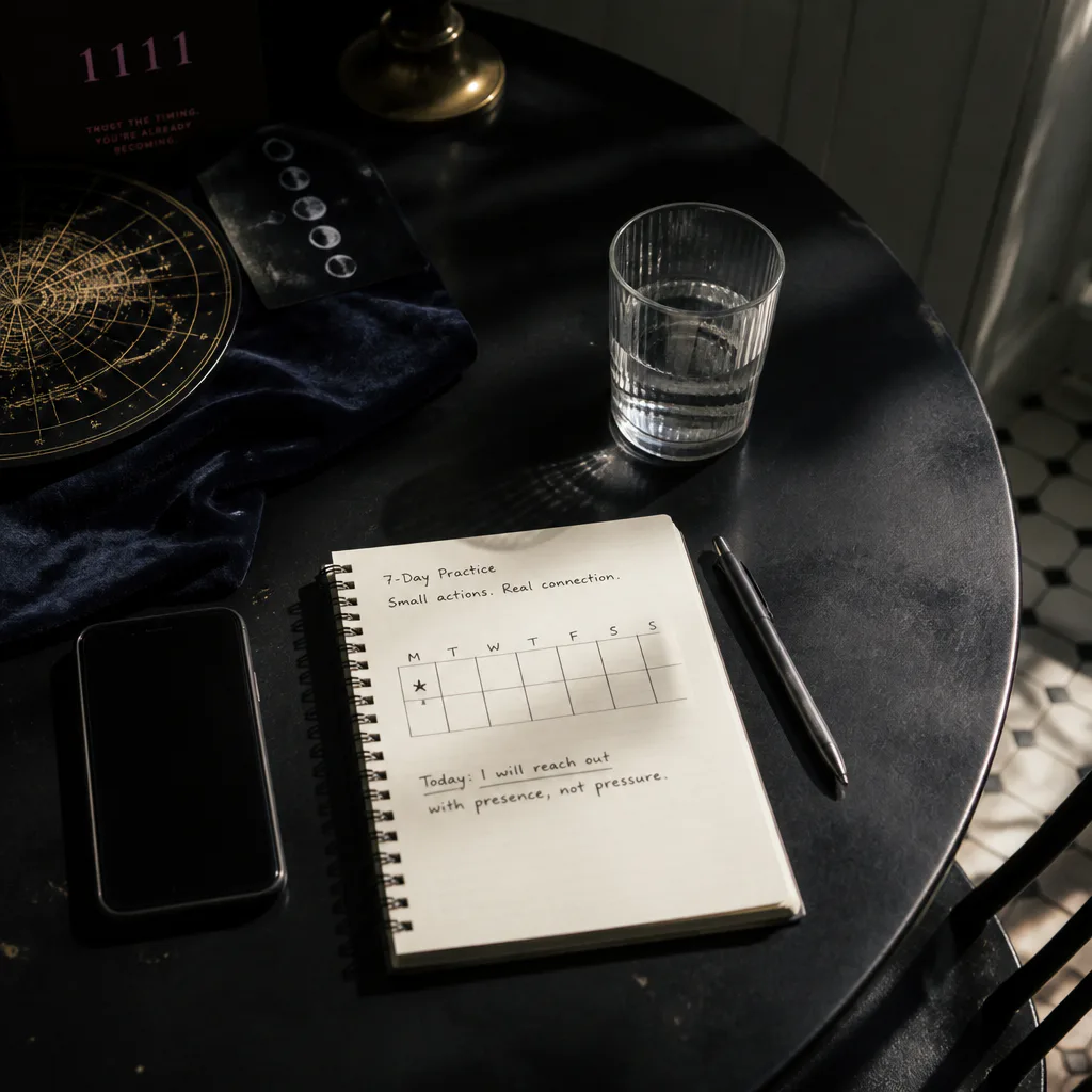 Notebook tracking seven days of friendship practice