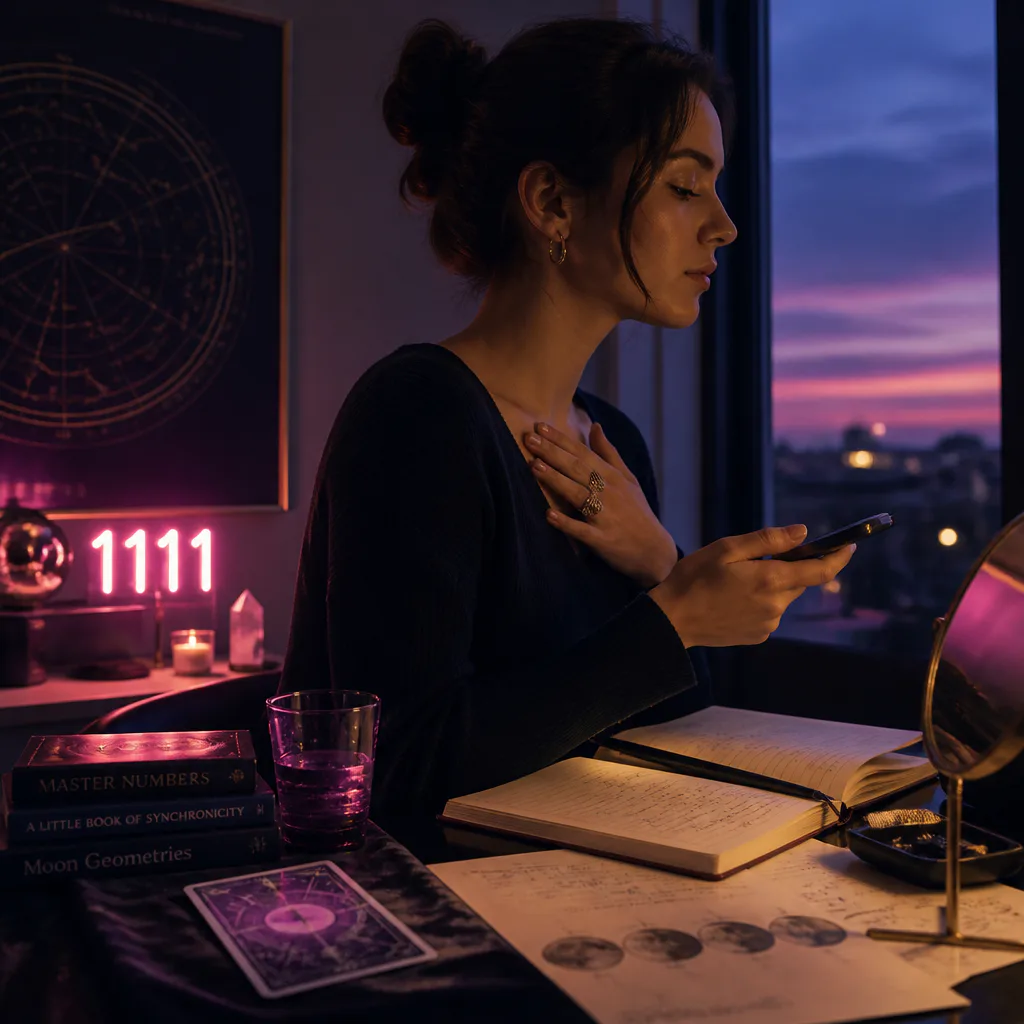 Woman listening quietly beside a window