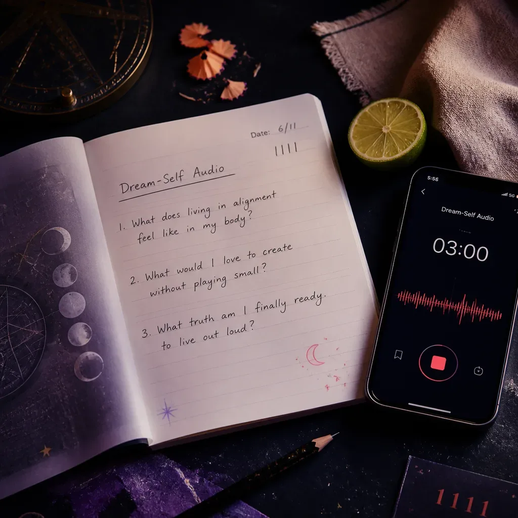 Dream-Self audio notes beside a recording phone