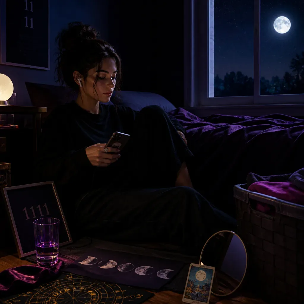 Person listening to Dream-Self audio at night