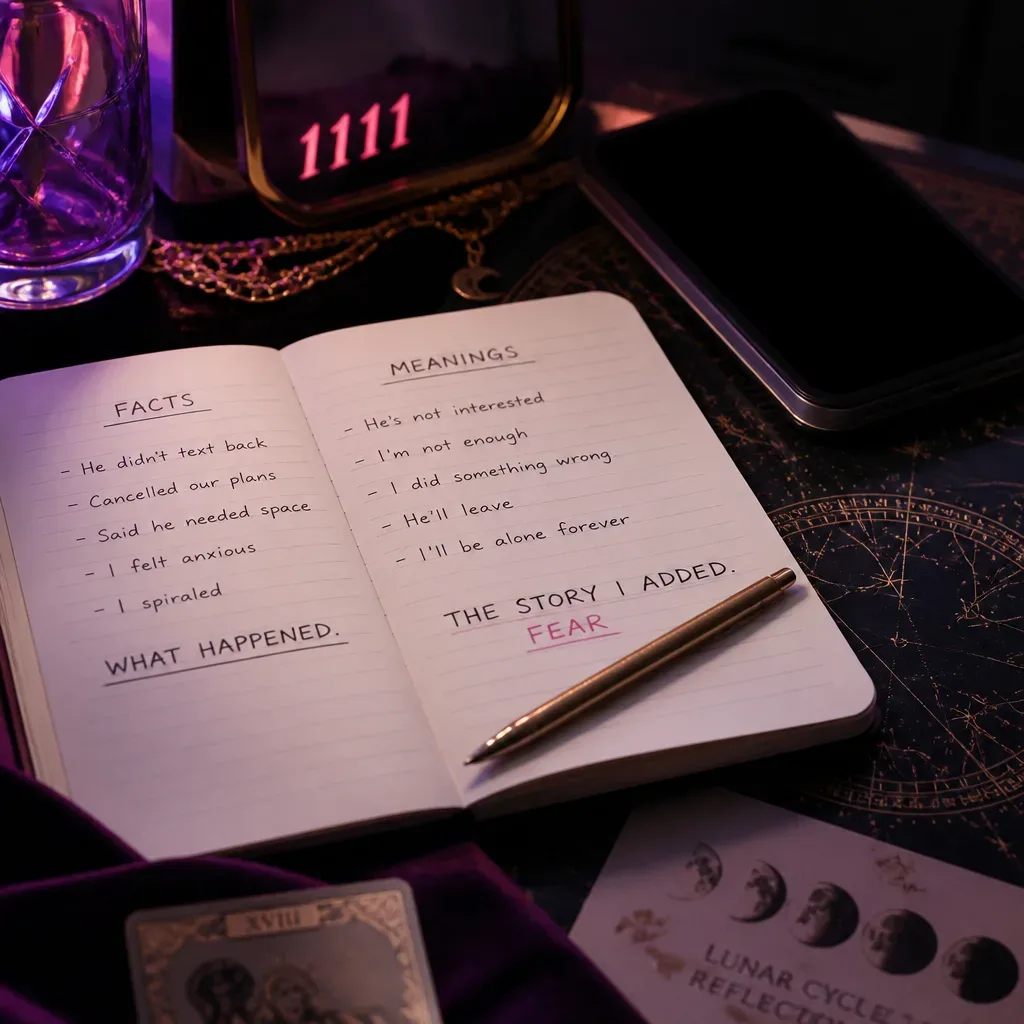 Notebook separating facts from rejection stories