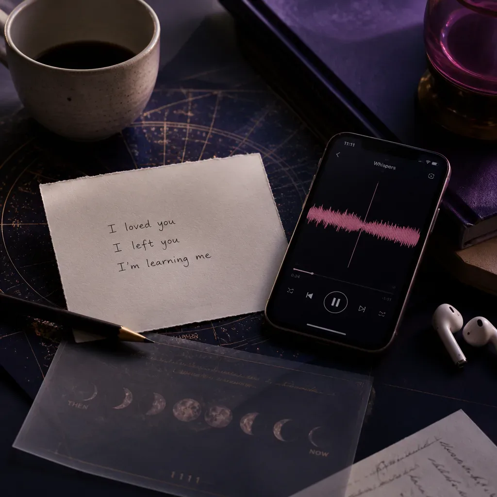 Whisper note beside phone audio waveform